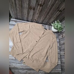 Uniqlo Women's Wool100%   Beige Cardigan Sweater